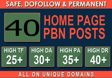 Build 40+ Backlink with 30+ Da 35+ PA DOFOLLOW and Homepage pbn with 40+ unique websile link