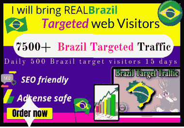 7500 BRAZIL TARGETED traffic to your website or blog-trackable on Google Analytics