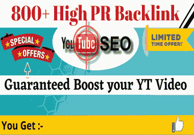 FAST YouTube RANK With 800+ SEO Backlinks Embedded PROVEN Verified Backlinks Vi deo Ranked