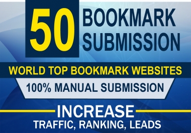 I will build manually 50 bookmark submission backlinks high pa da cf tf