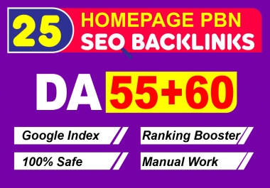 Create 25 DA 60+ Homepage PBN Backlinks