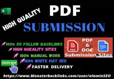 I will do 60 manual PDF submission on top document sharing sites