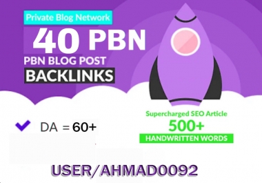 Create 40 High DA 60+ Permanent homepage pbn Backlinks.
