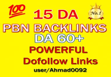 Get 15 High DA 60+ Permanent homepage PBN Backlinks.