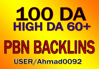 Get 100 High DA 65+ Permanent homepage PBN Backlinks.