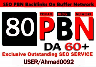 Get 80 High DA 60+ Permanent homepage pbn Backlinks