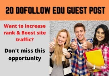 I will Provide 20 EDU guest post Backlinks