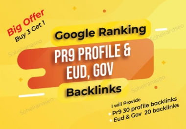 Manually 50 pr9 and 20 edu-gov High DA PA SEO Authority Backlinks for Google Ranking