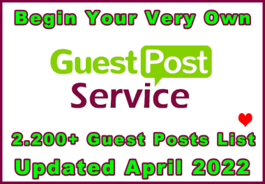 Send 2.200+ Guest Posts List Updated October 2021 Begin Your Very Own Guest Post Service