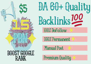 Get 15 High Quality DA 65+ Permanent Quality Dofollow PBN Links.
