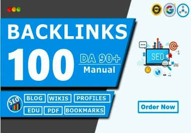 Unique 100 HIGH 90+DA Backlinks PR9,  Web2,  Article Submission,  Wiki Boost Top Ranking
