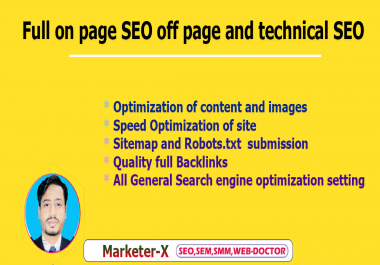 I will do on page SEO off page and technical optimization of wordpress site