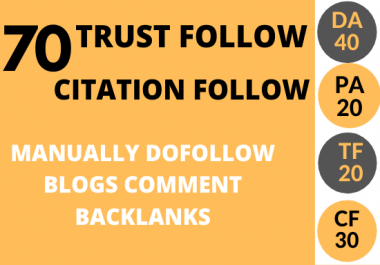 I will do 70 high trust flow citation flow backlink on high da pa