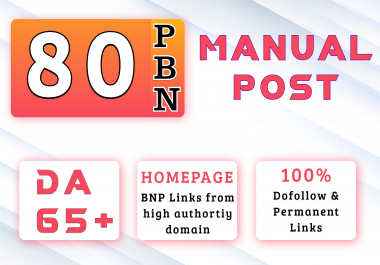 Get 80 High Quality DA 60+ Permanent HomePage Dofollow PBN Links