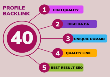 Build High Quality 40 Profile link on High Domain Authority Sites