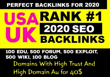 USA & UK 100 Edu,  500 Forum,  500 Exploit,  500 Wiki,  100 Blog Domains With High Trust And High Domain