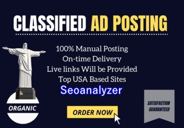 I will do 50 classified ads posting in USA classified ad posting sites