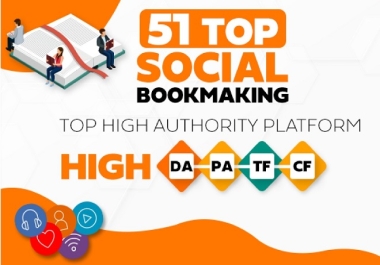 I will Create 55+ top High Authority Social Bookmarking Backling for