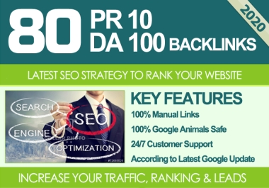 I Will MANUALLY Do 80 UNIQUE PR10 SEO BackIinks on DA100 sites