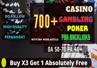 Unique 700+ Manual Powerful Backlinks for UFA/CASINO/GAMBLING/POKER/Betting Sites