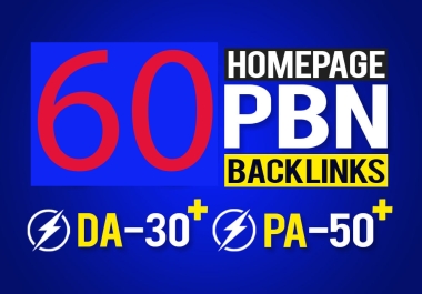 provide 60 Homepage seo pbn backlinks da 30 plus pa 50 plus