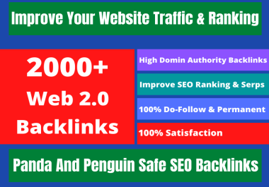 2000+ Do-follow homepage High DA authority web 2.0 backlinks for Google 1st page