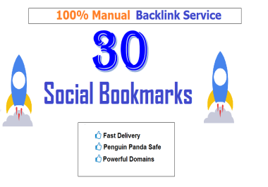 Create Manually 30 High quality Social Bookmarking