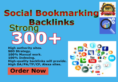 I will do Manually 300 social bookmarking backlinks.