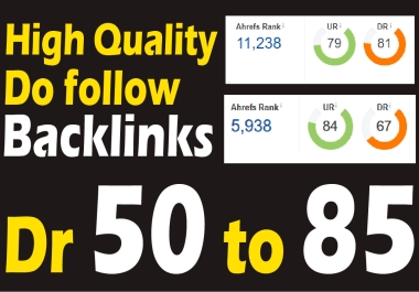 I will create 10 high authority seo dofollow backlinks on Dr 50 to 80 + websites